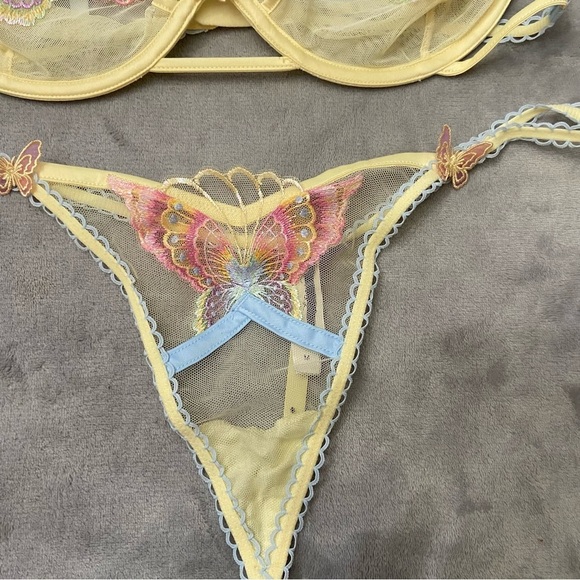 New! For Love and Lemons Pastel Papillon Underwire Bra & Thong Panty Set 10465 - Picture 8 of 12